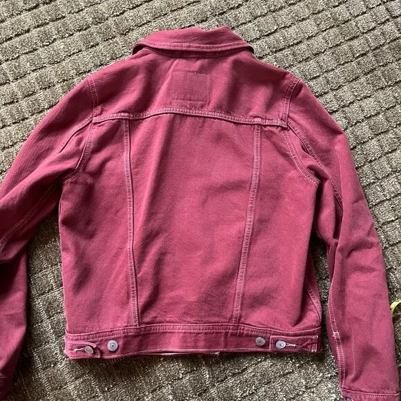 Levi's Utility Original Trucker Jacket Red Garment Dye - Medium - Picture 4 of 7
